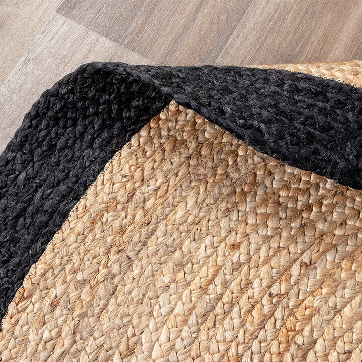 Jute Matta - Fair Rund Natur/Svart - 6