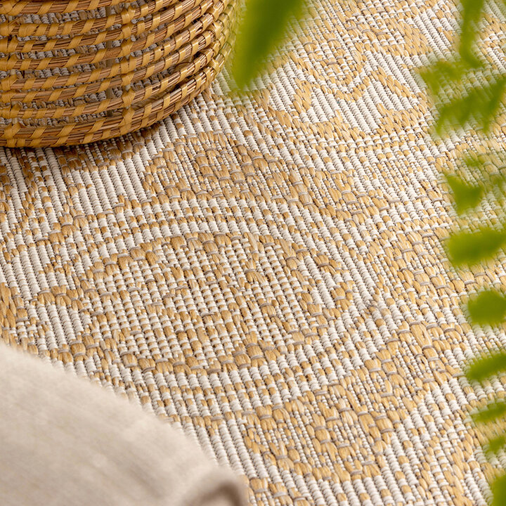 Rund Utomhusmatta - Summer Oriental Gul - 5