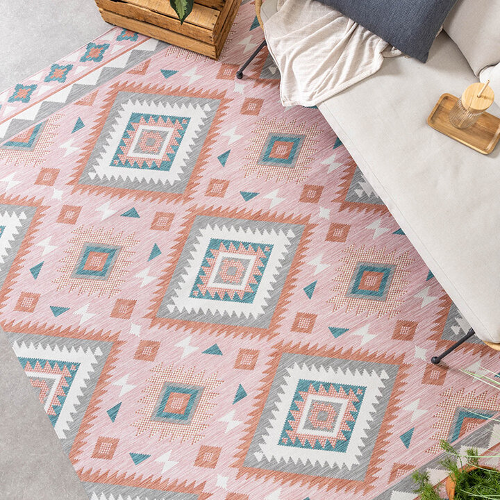 Bohemisk Utomhusmatta - Vedra Aztec Rosa - 3