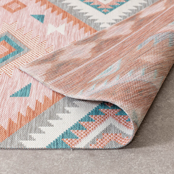 Bohemisk Utomhusmatta - Vedra Aztec Rosa - 6