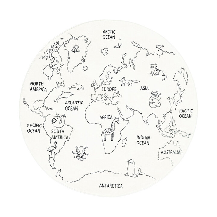 Rund Barnmatta - Globe Gräddvit - 1