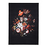 Blommig Matta - Florine Svart/Orange - thumbnail 1