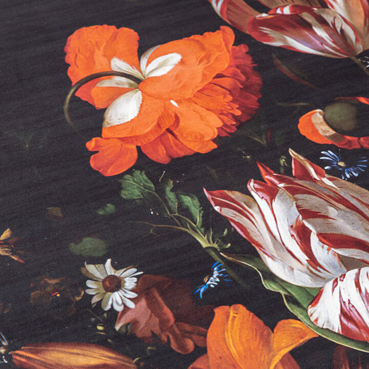 Blommig Matta - Florine Svart/Orange - 3
