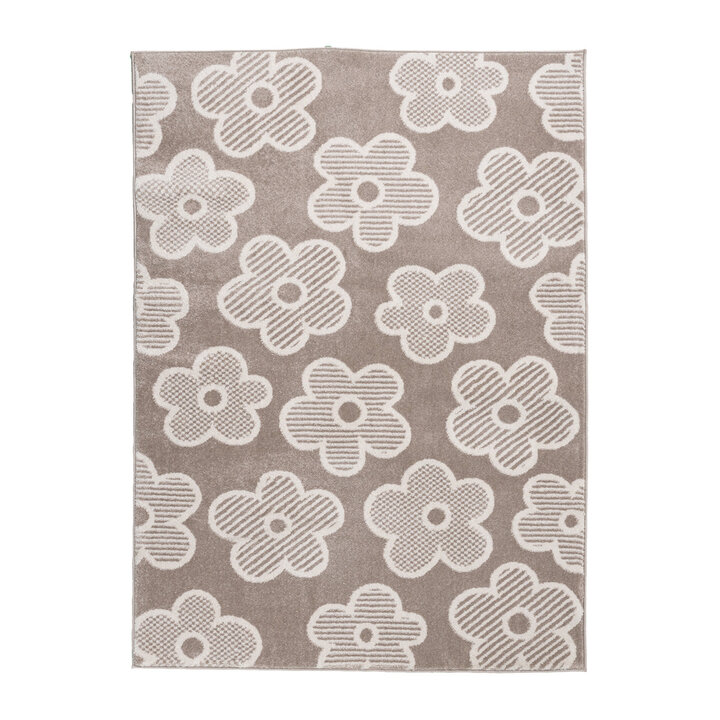 Barnrumsmatta - Bowie Flower Taupe - 1