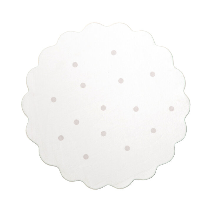 Rund Matta För Barnrum - Cloudy Dots Vit - 1