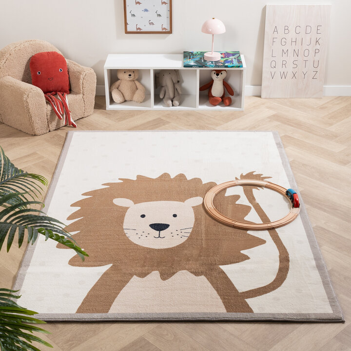 Tvättbar Barnmatta - Simba Lion Brun - 2