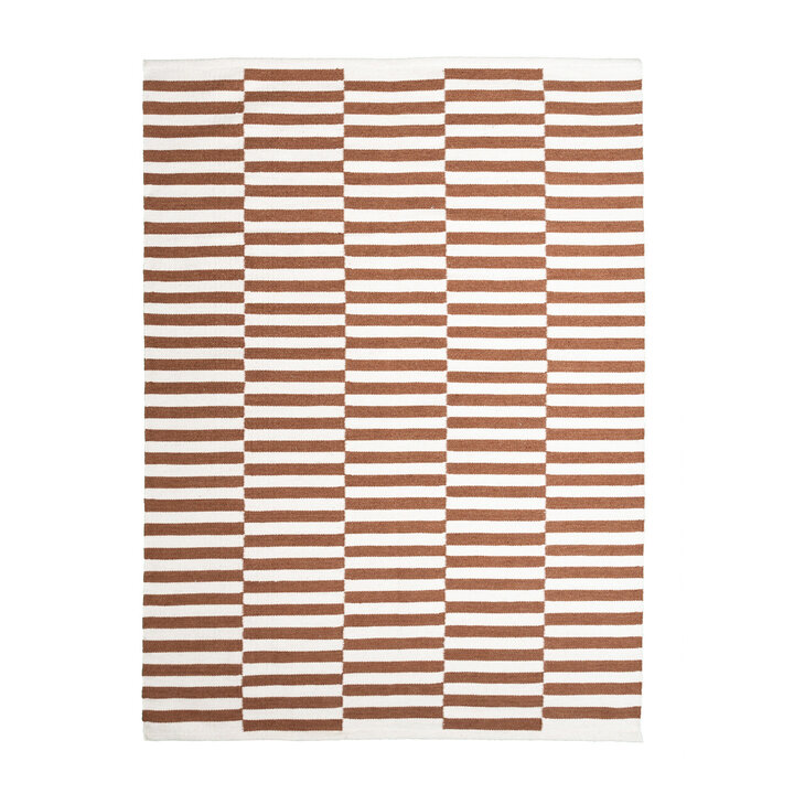 Randig Modern Matta - Dazzle Blocks Brun/Vit - 1