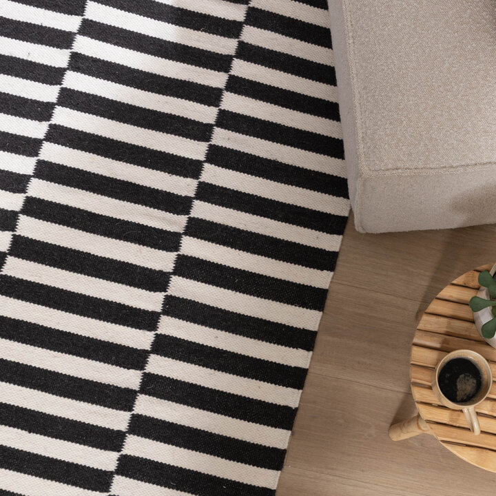 Randig Modern Matta - Dazzle Blocks Svart/Vit - 3