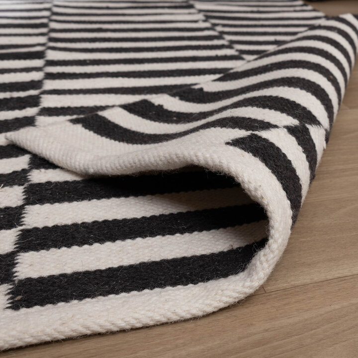 Randig Modern Matta - Dazzle Blocks Svart/Vit - 7