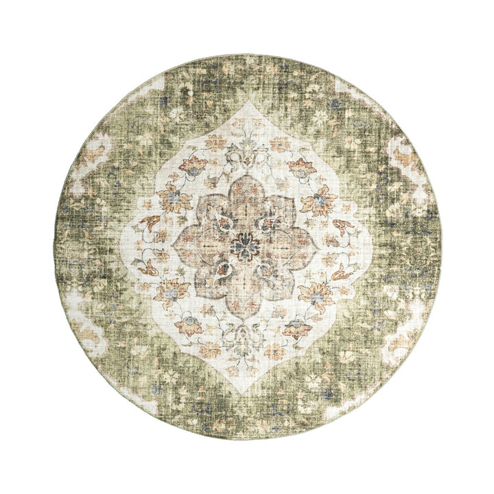 Rund Vintage Utomhusmatta - Santo Mandala Grön - 1