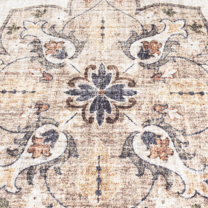 Rund Vintage Utomhusmatta - Santo Mandala Blå/Grå - 4