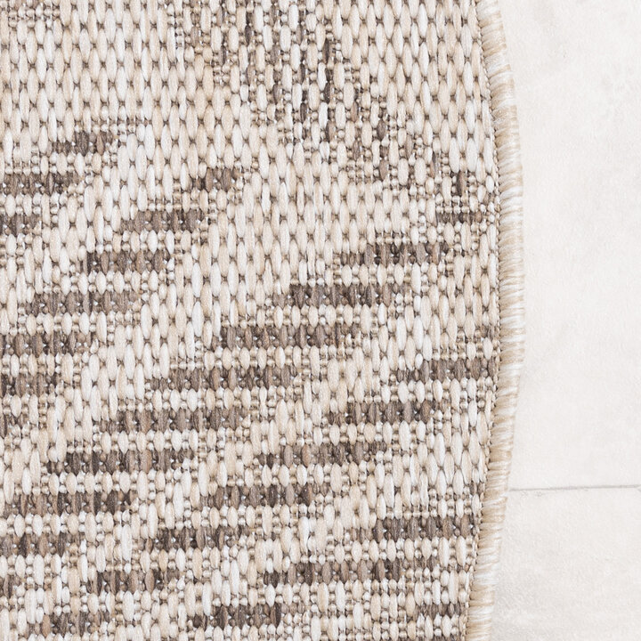 Rund Utomhusmatta - Tiga Palm Taupe - 4