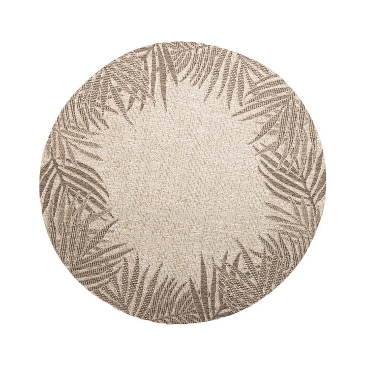 Rund Utomhusmatta - Tiga Edge Taupe - 1