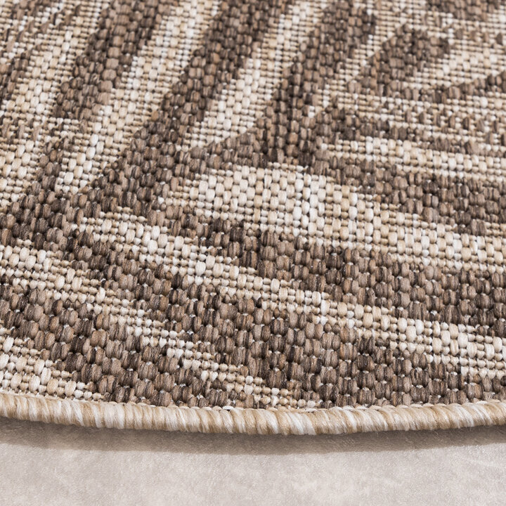 Rund Utomhusmatta - Tiga Edge Taupe - 5