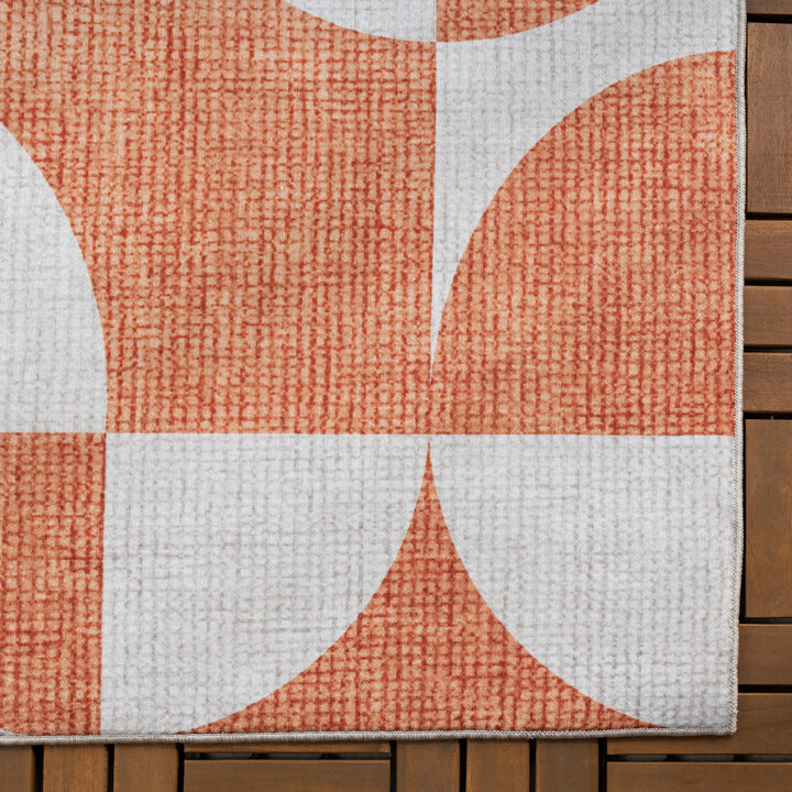 Abstrakt Utomhusmatta - Groovy Tiles Terrakotta - 4