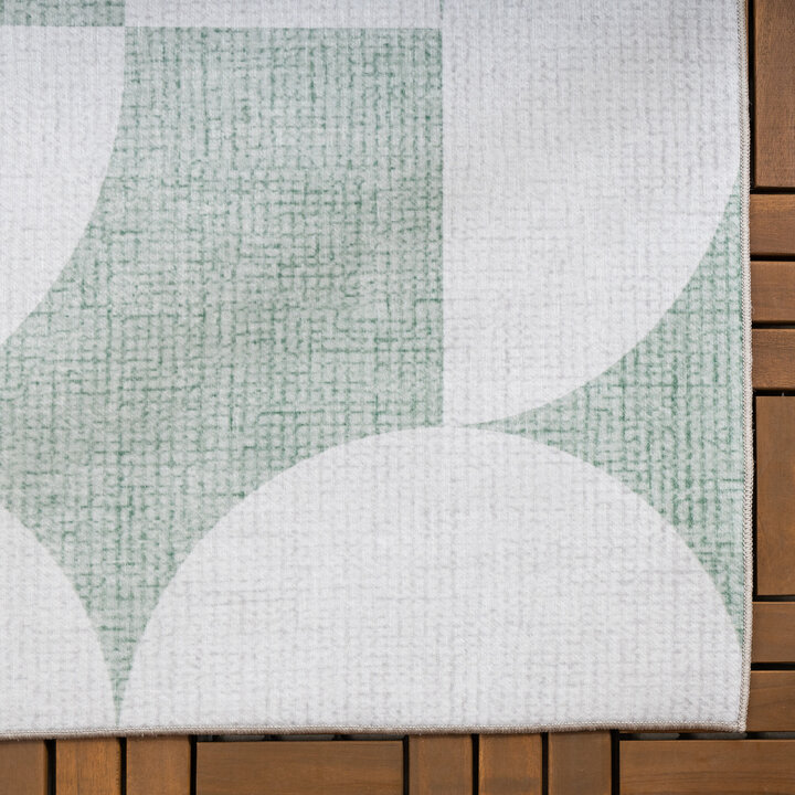 Abstrakt Utomhusmatta - Groovy Tiles Grön - 4