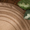 Rund Utomhusmatta I Jute - Mavi Border Gräddvit/Brun - thumbnail 2