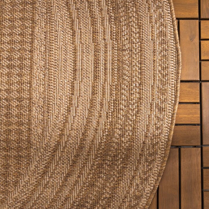 Rund Utomhusmatta I Jute - Mavi Stripes Gräddvit/Brun - 4