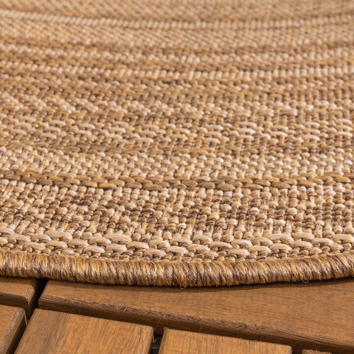 Rund Utomhusmatta I Jute - Mavi Stripes Gräddvit/Brun - 5