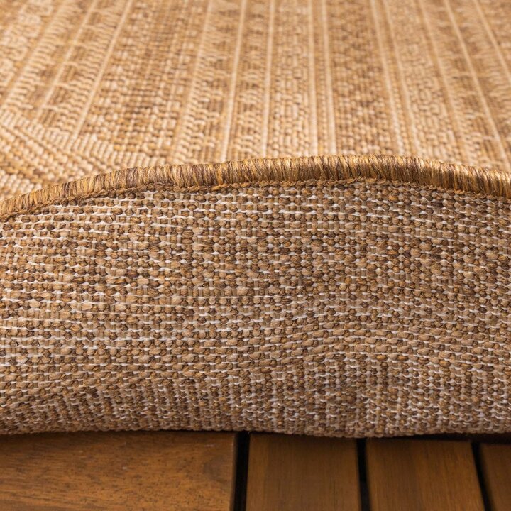 Rund Utomhusmatta I Jute - Mavi Stripes Gräddvit/Brun - 6