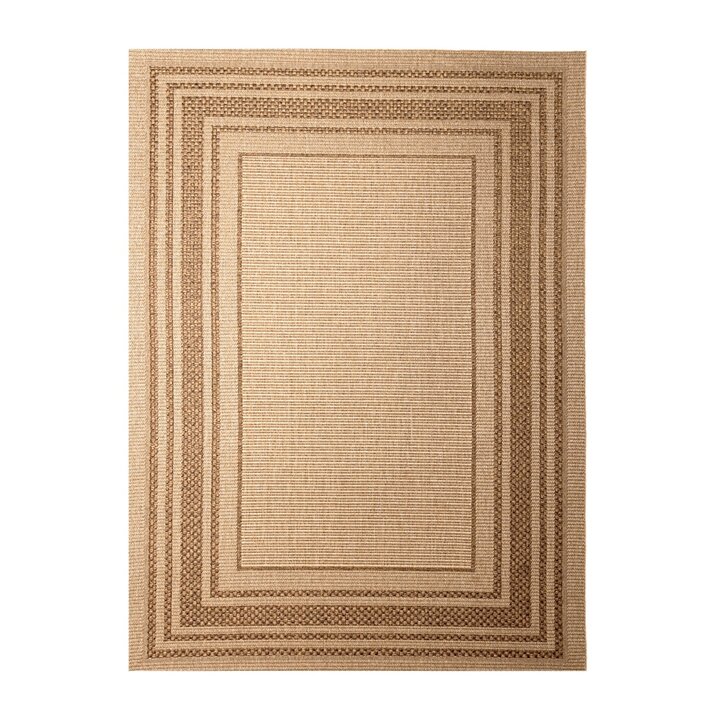 Utomhusmatta I Jute - Mavi Border Gräddvit/Brun - 1