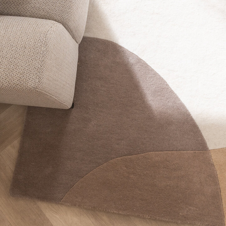 Abstrakt Matta I Ull - Clarice Gräddvit/Beige - 2