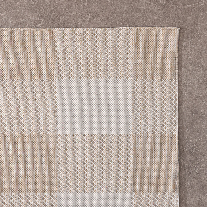 Inomhus- Och Utomhusmatta - Ranch Checkerboard Beige - 5