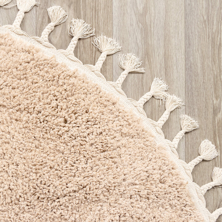 Rund Matta Med Hög Lugg  - Lofty Fringe Beige - 4