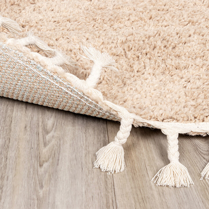 Rund Matta Med Hög Lugg  - Lofty Fringe Beige - 5