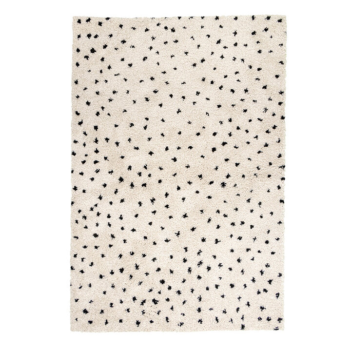 Matta Med Hög Lugg - Grand Dots Gräddvit/Svart - 1