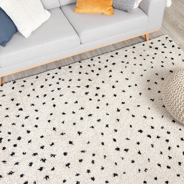 Matta Med Hög Lugg - Grand Dots Gräddvit/Svart - 3
