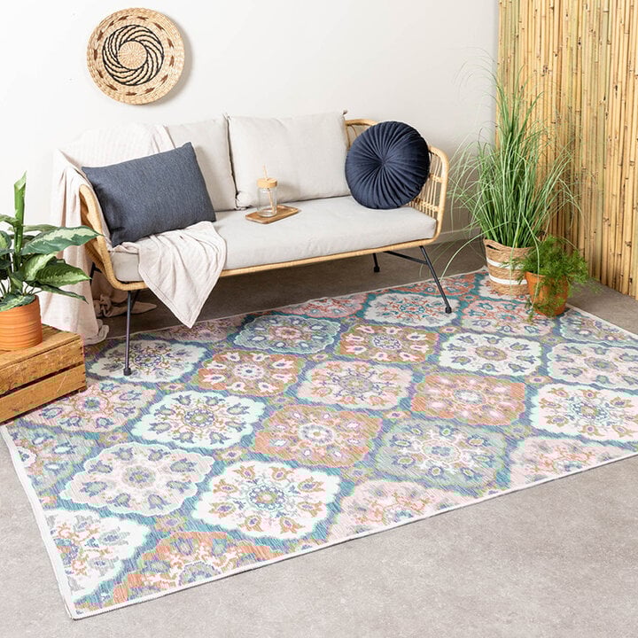 Bohemisk Utomhusmatta - Vedra Tile Blå