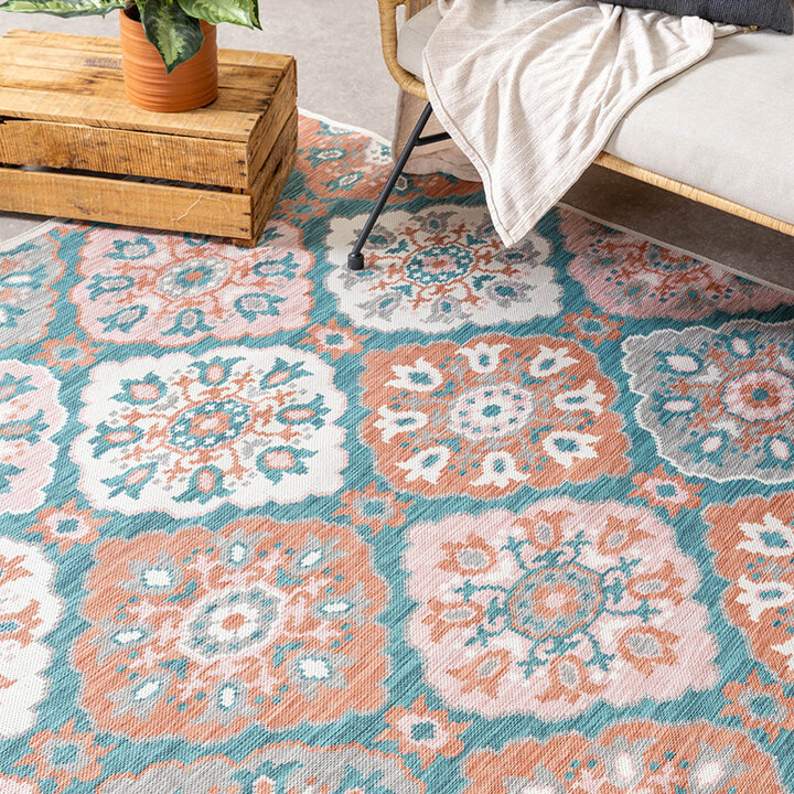 Bohemisk Utomhusmatta - Vedra Tile Blå - 2