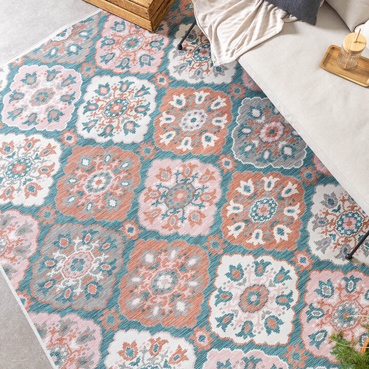 Bohemisk Utomhusmatta - Vedra Tile Blå - 3