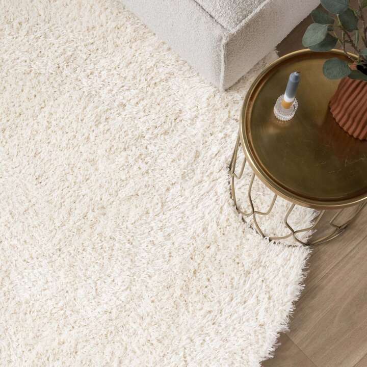 Rund Shagmattor - Blaze Vit - 3