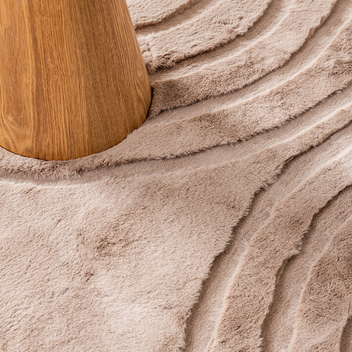 Rund Matta Med Hög Lugg  - Carvy Arches Taupe - 3