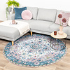 Rund Matta I Vintagestil - Lily Oriental Blå/Rosa - thumbnail