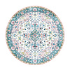 Rund Matta I Vintagestil - Lily Oriental Blå/Rosa - thumbnail 1