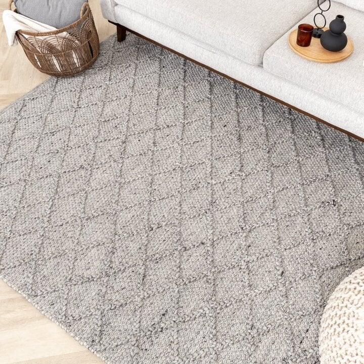 Flätad Ullmatta - Knit Grå