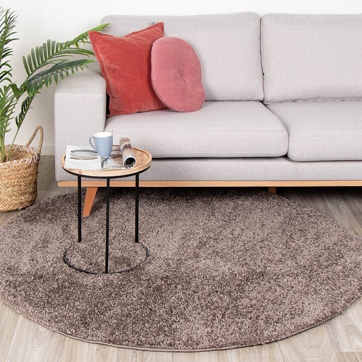 Rund Matta Med Hög Lugg  - Lofty Taupe