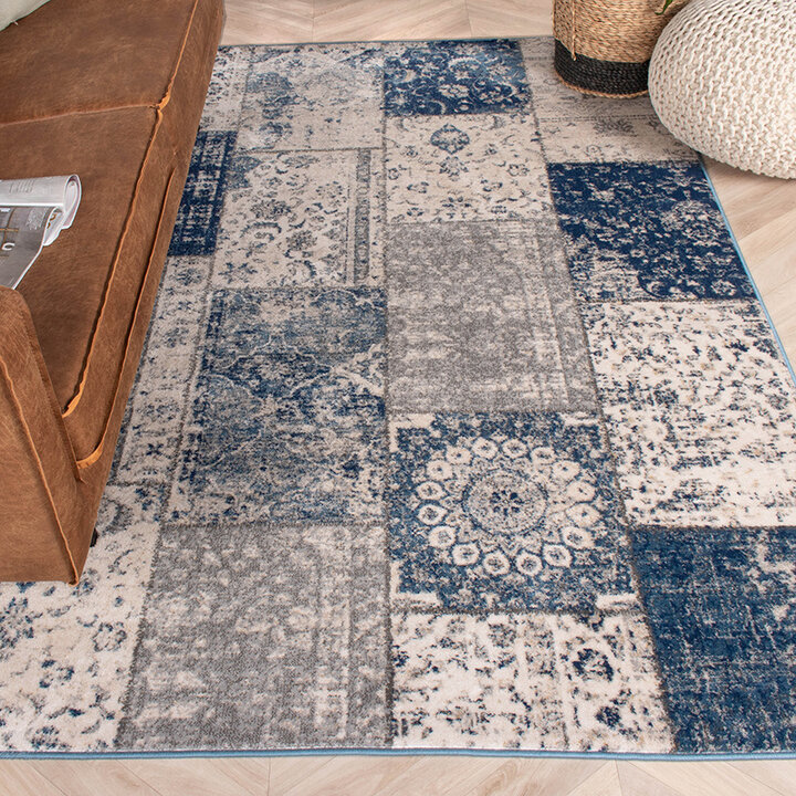 Lapptäckesmatta  - Deep Patchwork Blå - 3