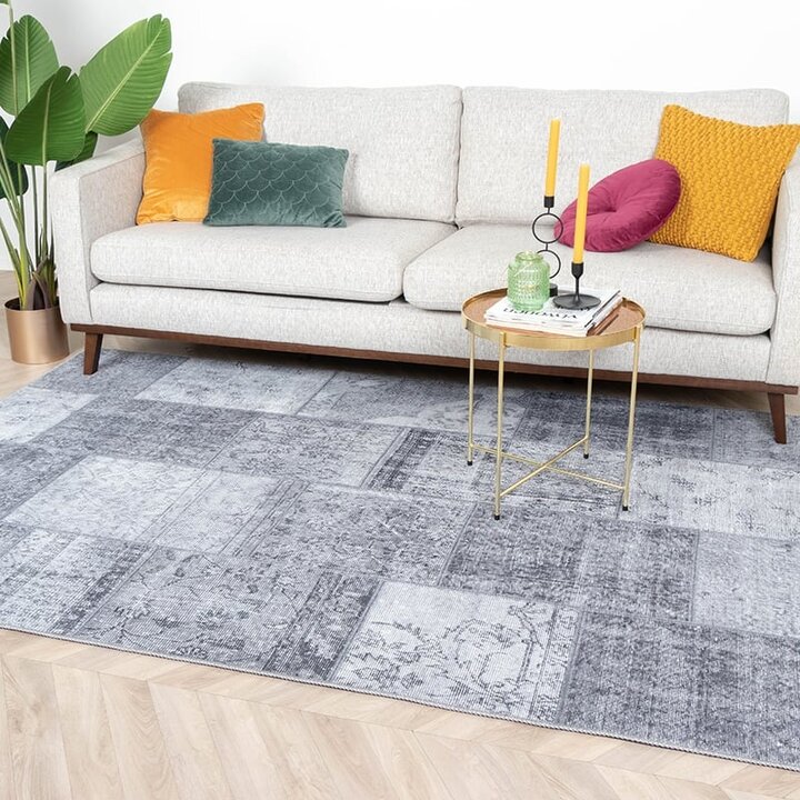 Vintage Lapptäckesmatta - Estate Patchwork Grå