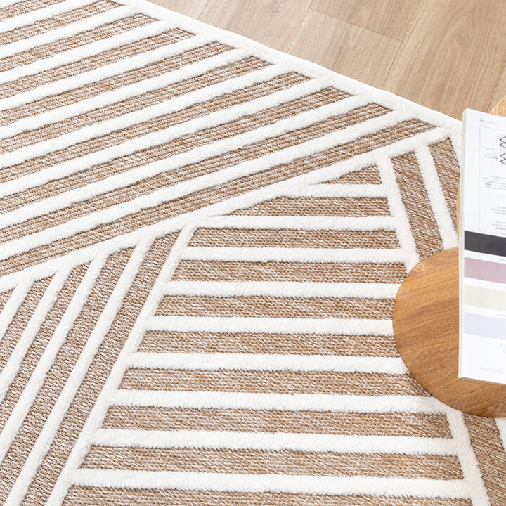 Modern Matta - Nori Lines Vit/Taupe - 3