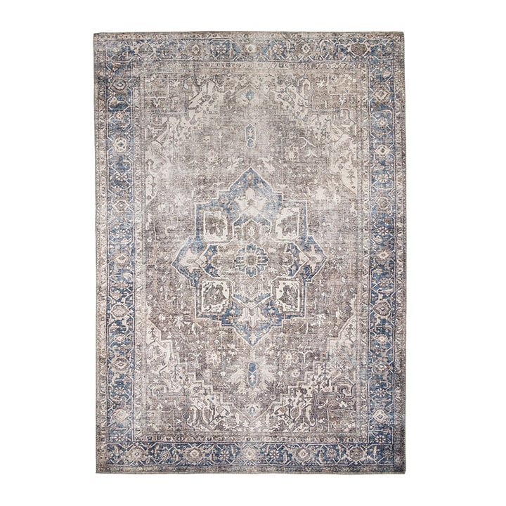 Matta I Vintagestil - Lugan Blå/Taupe - 1