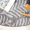 Rund Utomhusmatta - Summer Leaves Grå - thumbnail 3