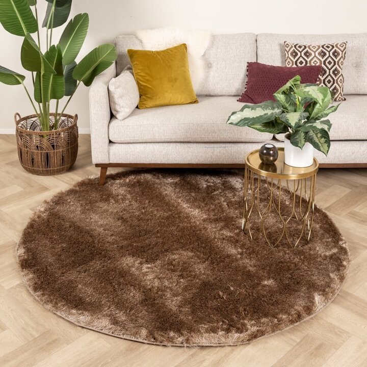 Rund Matta Med Hög Lugg  - Glorious Taupe