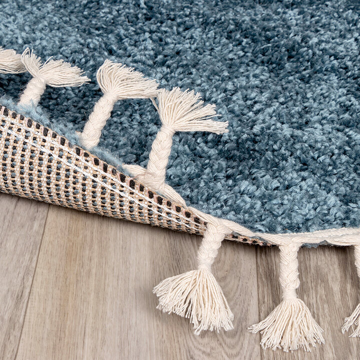 Rund Matta Med Hög Lugg  - Lofty Fringe Fringe Blå - 6