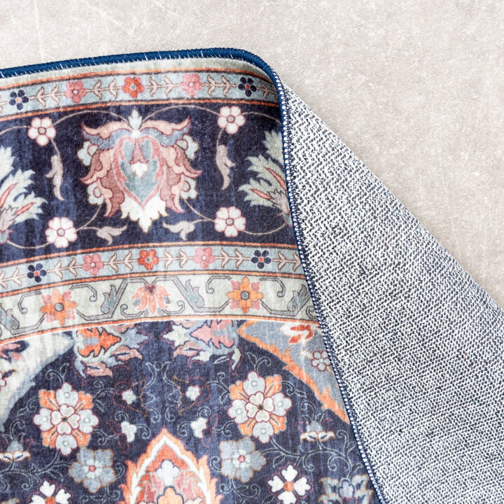Rund Matta I Vintagestil - Imagine Oriental Blå - 5