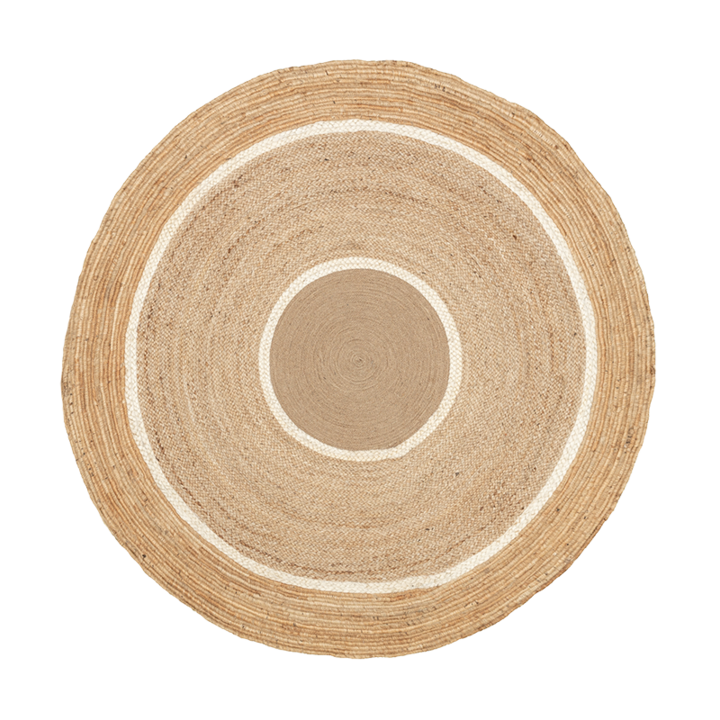 Rund Jute Matta - Mirai Circle Vit/Natur - 1