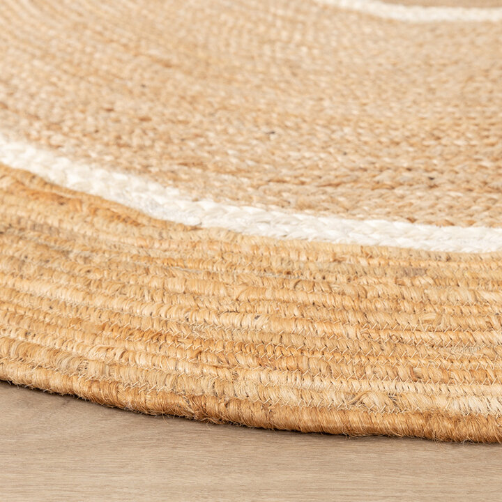 Rund Jute Matta - Mirai Circle Vit/Natur - 4